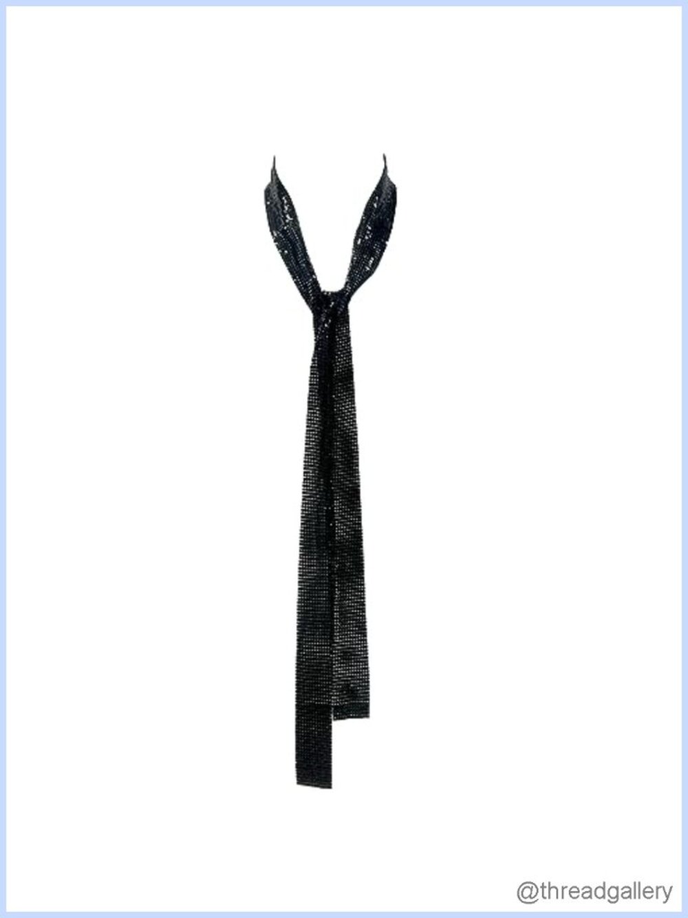Glitter Sequined Neck Tie Scarf Evening Party Long Thin Skinny Neckerchief
